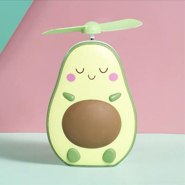 "Avocado" Personal Handheld Fan and Makeup Mirror