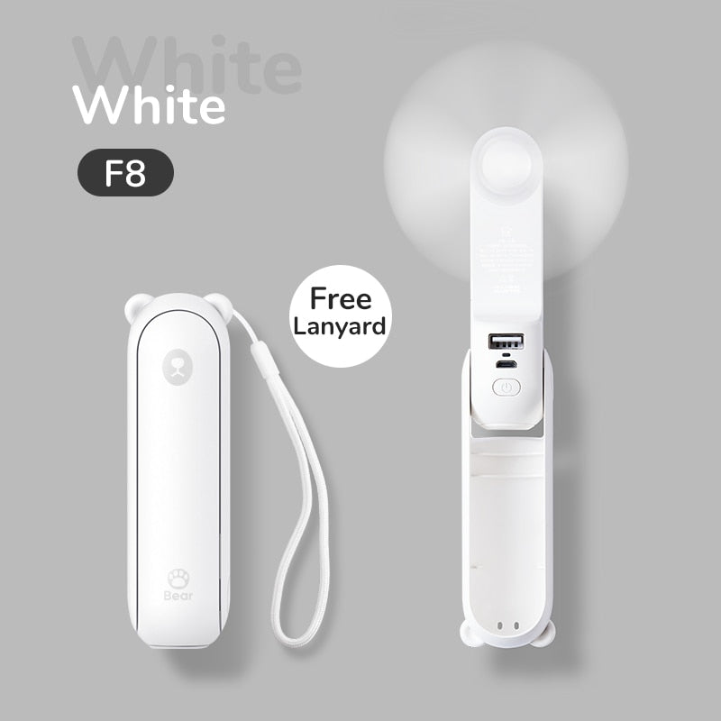 "Lazy Bear" Personal Handheld Fan with Powerbank